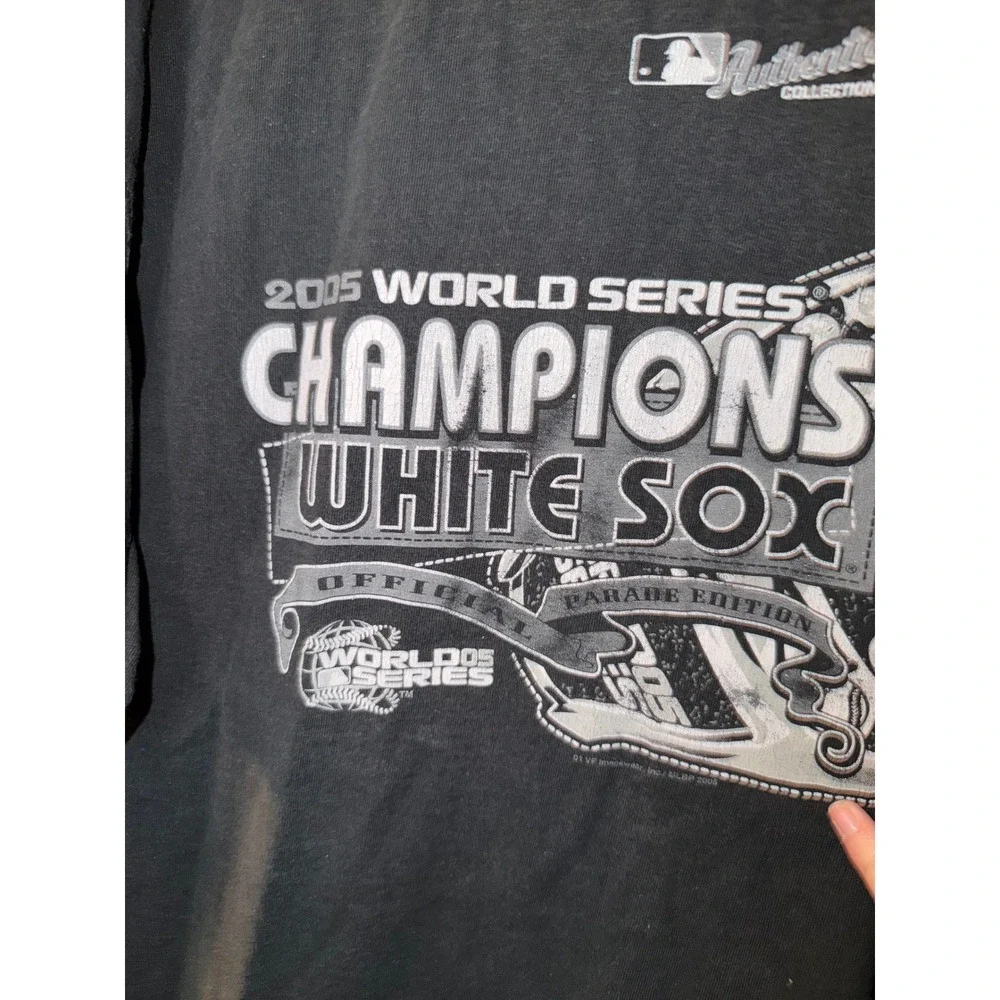 Vintage Lee Sport Chicago White Sox‎ 2005 World Series Champions T-Shirt Black L